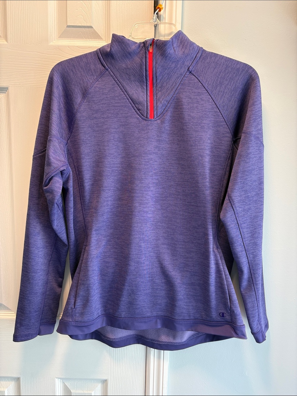 Champion Purple Half-Zip Pullover with Red Zip
